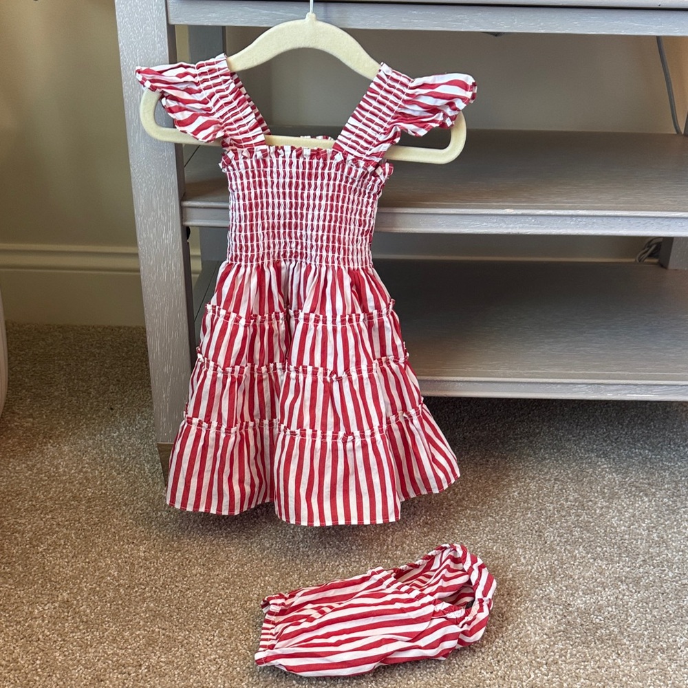 Hill House Red and White Striped Kids Casual Dress